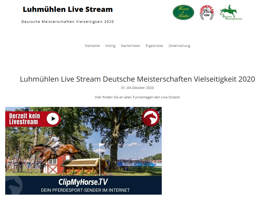 Die DEUTSCHEN MEISTERSCHAFTEN der Vielseitigkeit in Luhmühlen 2020 im Livestream